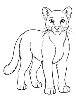 Free printable Alert Florida Panther Standing Proud coloring page