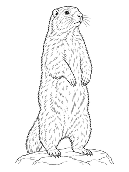 Free printable Alert Marmot On A Rock coloring page