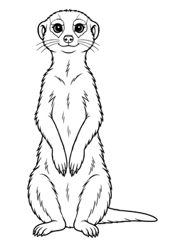 Free printable Alert Meerkat Standing Upright coloring page