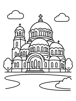 Free printable Alexander Nevsky Cathedral In Sofia coloring page