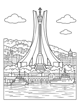 Free printable Martyrs' Memorial In Algiers Harbor coloring page