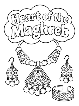 Free printable Traditional Berber Jewelry Set coloring page