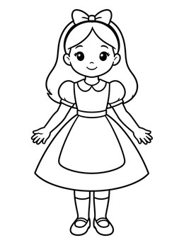 Free printable Alice In Her Storybook Dress coloring page