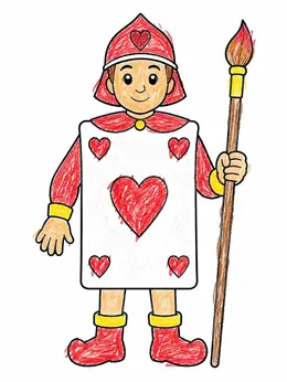 Card Soldier With Paintbrush – Alice In Wonderland Coloring Page