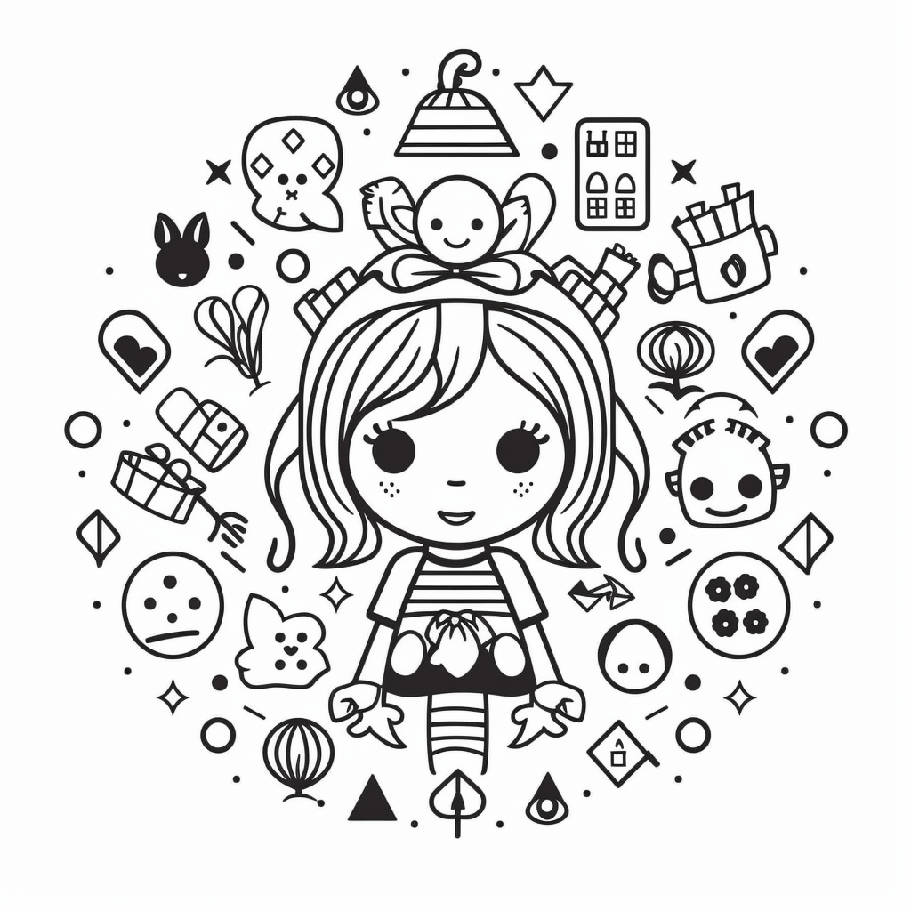 Alice'S Wonderland Journey Coloring Coloring Page