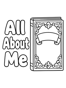 Free printable All About Me Book Cover coloring page