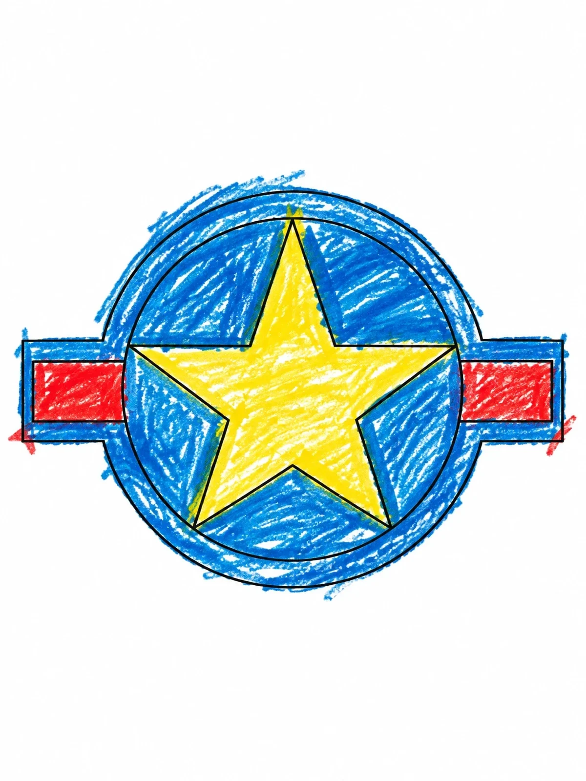 Colored example of the Allied Military Star Insignia coloring page