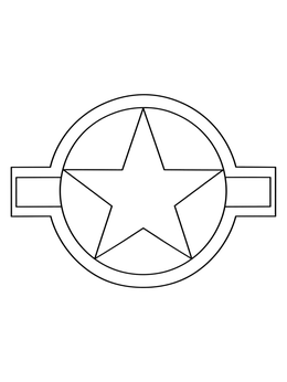 Classic military roundel emblem featured on a d day coloring page.