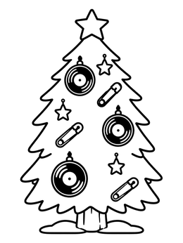 Free printable Alternative Indie Christmas Tree coloring page