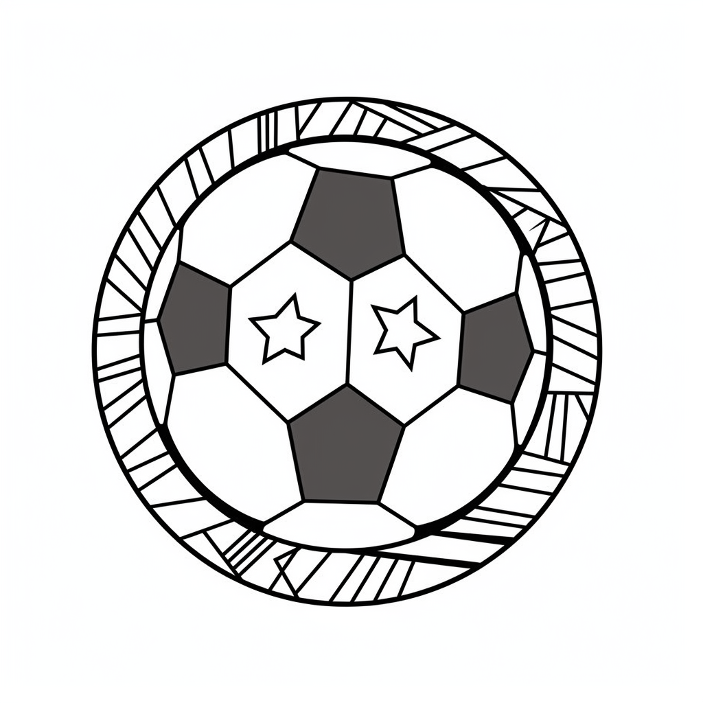 Amazing Soccer Ball To Color - Coloring Page