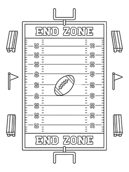 Free printable American Football Field With Goalposts coloring page