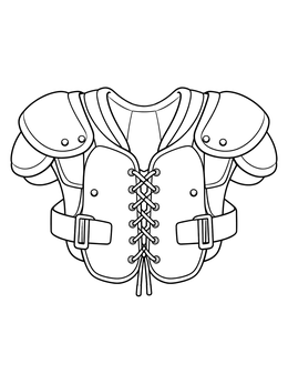 American Football Shoulder Pads Line Art coloring page