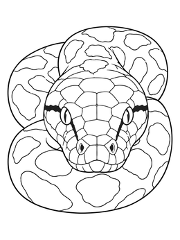Free printable Anaconda Head And Coiled Body coloring page
