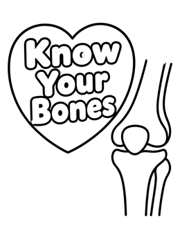 Free printable Know Your Bones Knee Joint coloring page