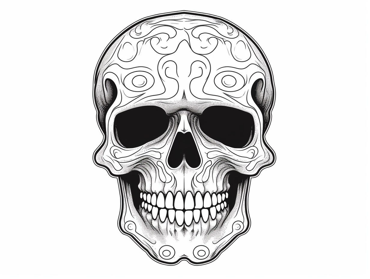 Anatomy Meets Creativity: Skull Coloring - Coloring Page