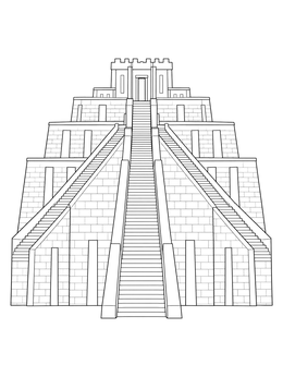 Free printable Ancient Great Ziggurat Of Ur coloring page