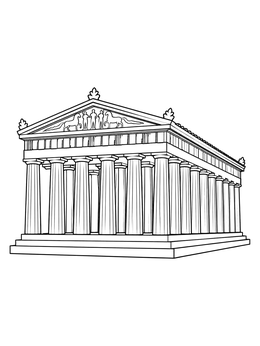 Free printable Ancient Greek Parthenon Temple coloring page