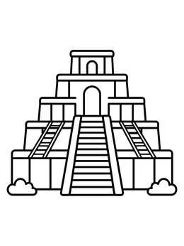 Free printable Ancient Mesopotamian Stepped Ziggurat coloring page