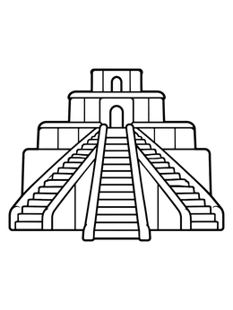 Free printable Ancient Step Ziggurat Temple coloring page