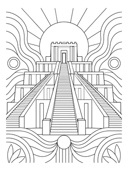 Free printable Ancient Ziggurat Of Ur coloring page