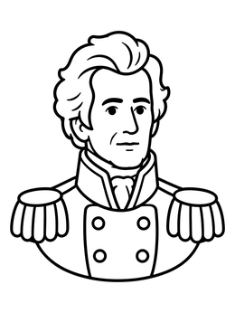 Free printable Andrew Jackson Military Bust Portrait coloring page