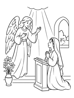 Free printable Angel Appearing To Mary coloring page