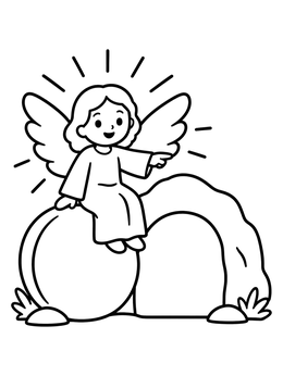 Free printable Angel At The Empty Tomb coloring page