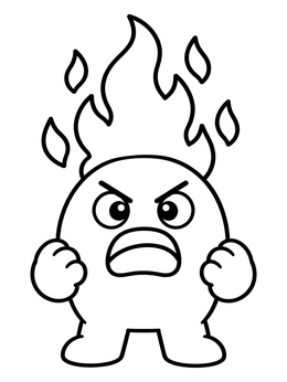 Free printable Angry Little Fire Monster coloring page