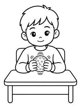 Free printable Boy Squeezing A Stress Ball coloring page