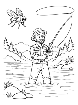 Free printable Angler And Giant Friendly Fly coloring page