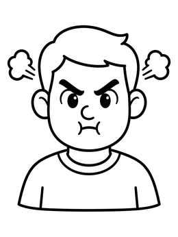 Free printable Angry Boy With Steam From Ears coloring page