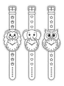 Free printable Animal Watch Bracelets To Cut Out coloring page