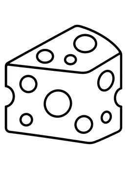 Free printable Simple Swiss Cheese Wedge coloring page