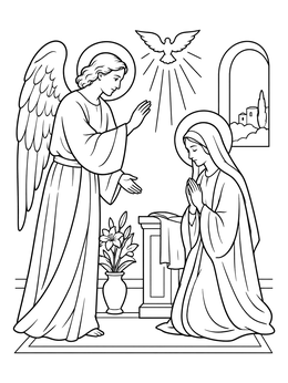 Free printable The Annunciation To Mary coloring page