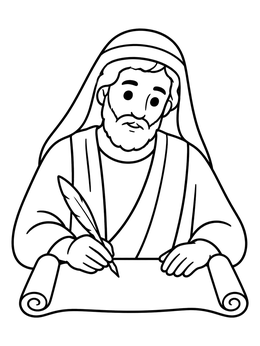 Free printable Apostle Paul Writing On Scroll coloring page