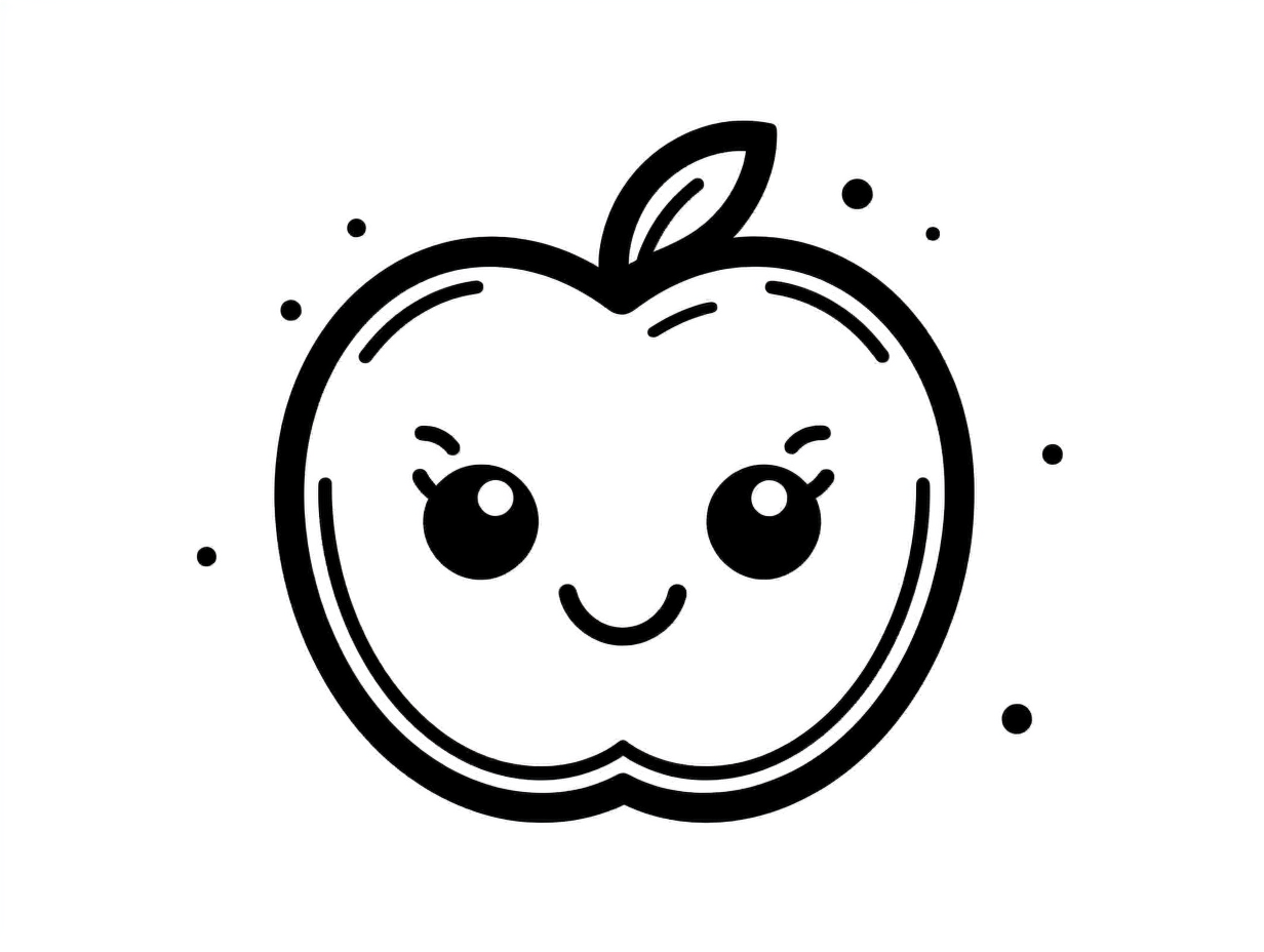 Apple Coloring Page For Kids - Coloring Page
