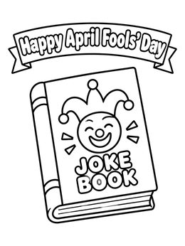 Free printable April Fools Day Joke Book coloring page