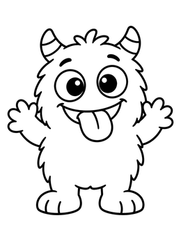 A playful goofy monster sticks out its tongue on this fun april fools coloring page.