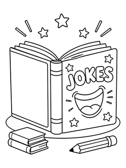 Free printable Open Book Of Jokes coloring page