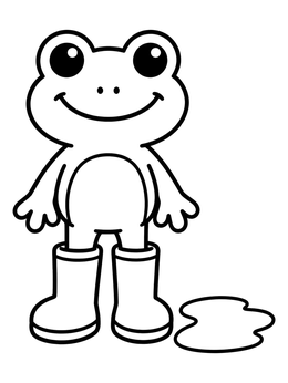 Free printable Happy Frog In Rain Boots coloring page
