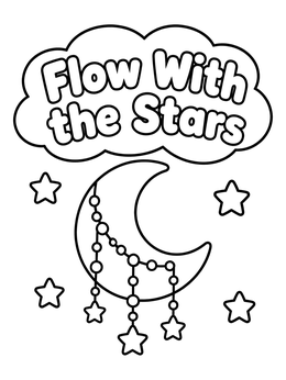 Free printable Crescent Moon And Hanging Stars coloring page