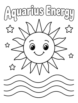 Free printable Smiling Celestial Sun And Waves coloring page