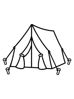 Free printable Simple Canvas Tent coloring page