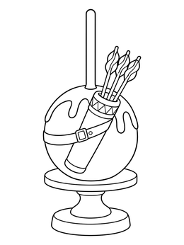 Free printable Archer Quiver Cake Pop On Stand coloring page
