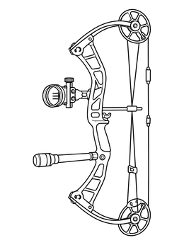 Free printable Modern Compound Hunting Bow coloring page