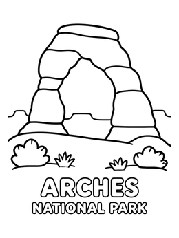 Free printable Delicate Arch In Arches National Park coloring page