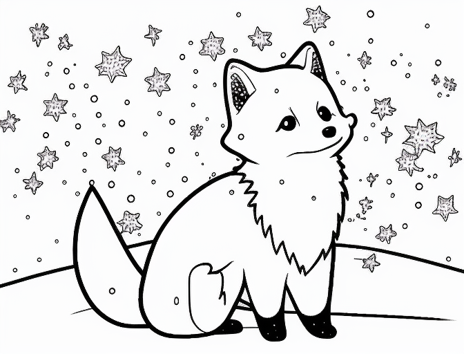 Arctic Fox Printable Coloring Sheet - Coloring Page