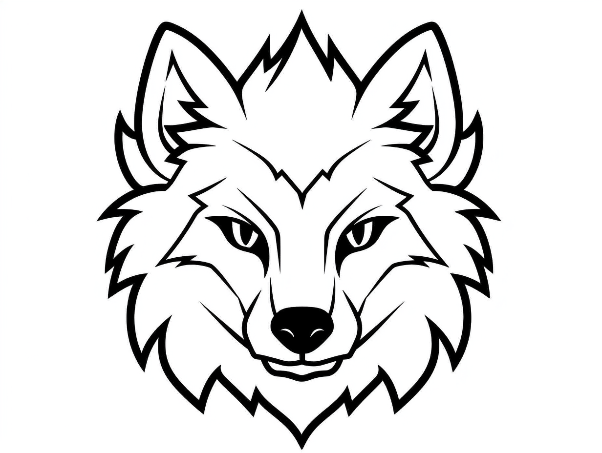 Arctic Wolf Drawing To Color, Easy For Children - Coloring Page