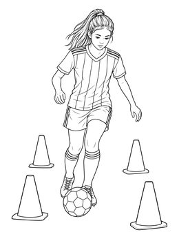 Free printable Argentine Girl Soccer Practice coloring page