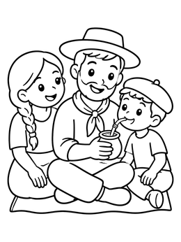 Free printable Family Sharing Mate Tea coloring page